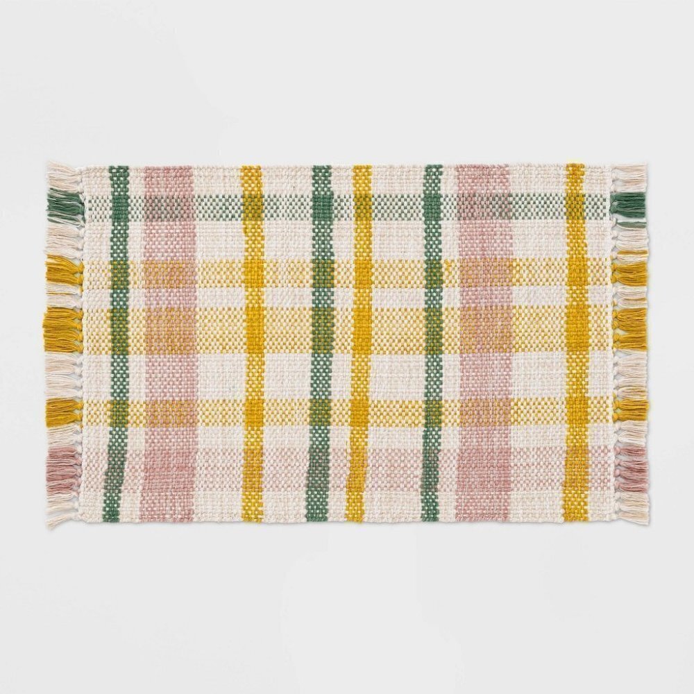 NWT - 34" X 20" Woven Multi Plaid Rug – Threshold